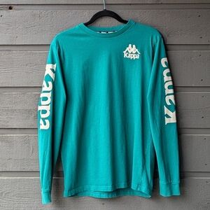 Kappa Green Long Sleeve T-Shirt Logo Sleeves Size Medium